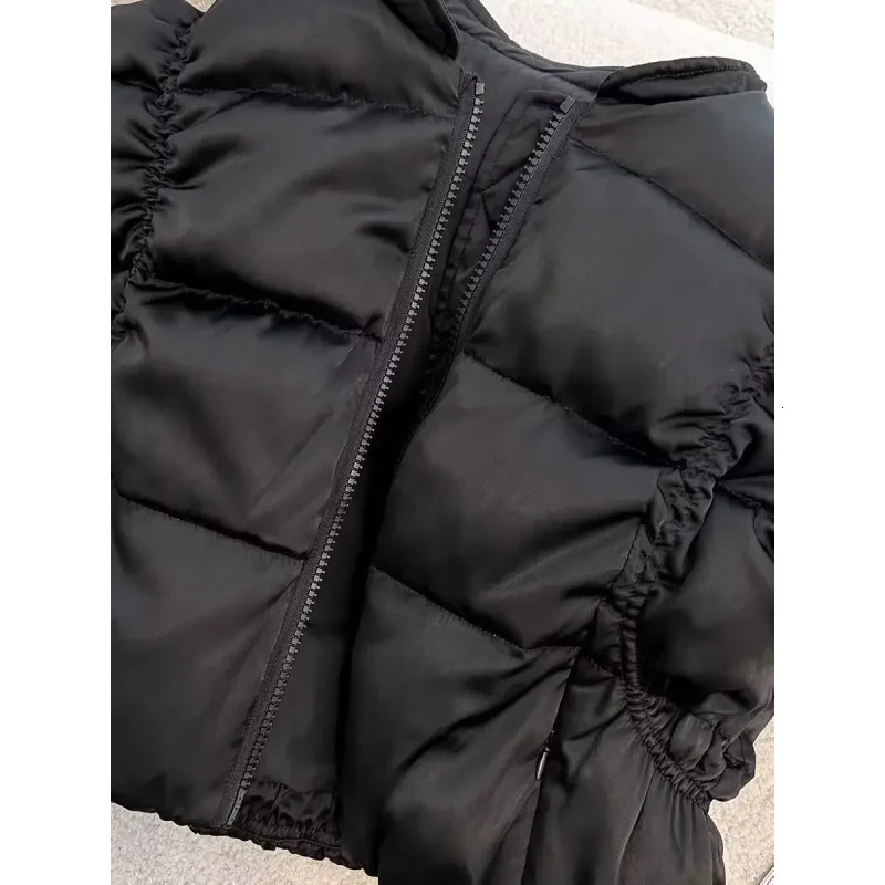 Shoulder High Waist Short Vest Lightweight Chalecos Para Mujer Black Waistcoat Women Roupas Femininas Tops Y2k Jacket Parkas 251110