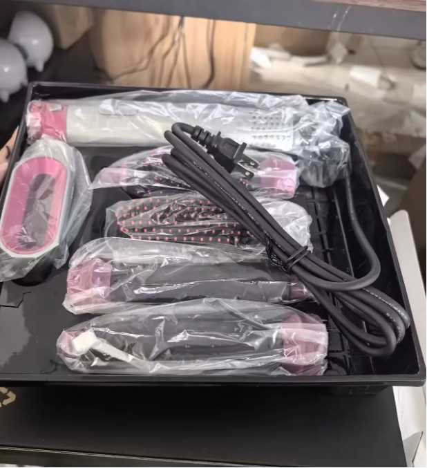 Super Air Hair Styler 5 in 1 High Speed Curling iron Hot Air Comb Set Flat Brush Hair dryer Packaged with automatic curling hair dryer