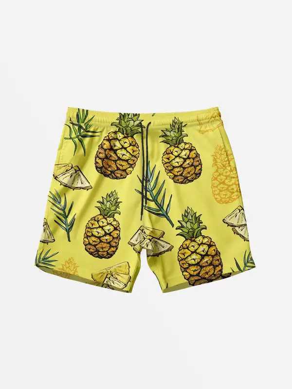 Mens Hawaiian swimming dry 3D fruit printed beach shorts for quick drying outdoor leisure sports shorts fashionable mens shortsW250410