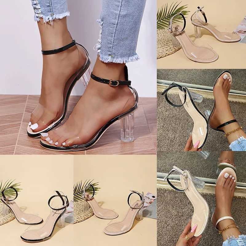 2023 PVC Sandals Crystal Open High Heels Womens Transparent High Heels Womens SandalsXJ250410