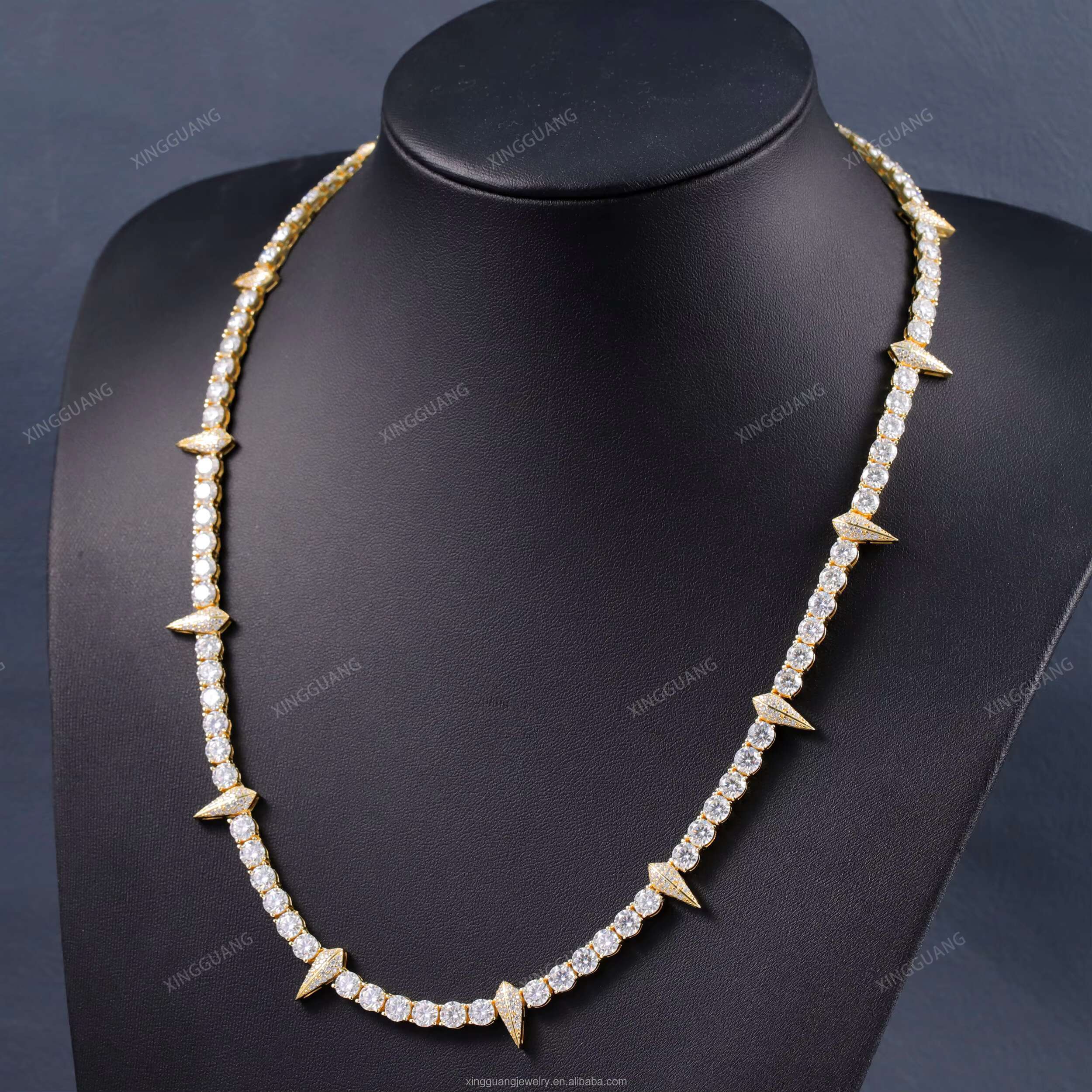 XG Pass Diamond Tester Fancy Moissanite Tennis Chains Necklaces 925 Silver Vvs Moissanite Chains Fine Jewelry Necklaces