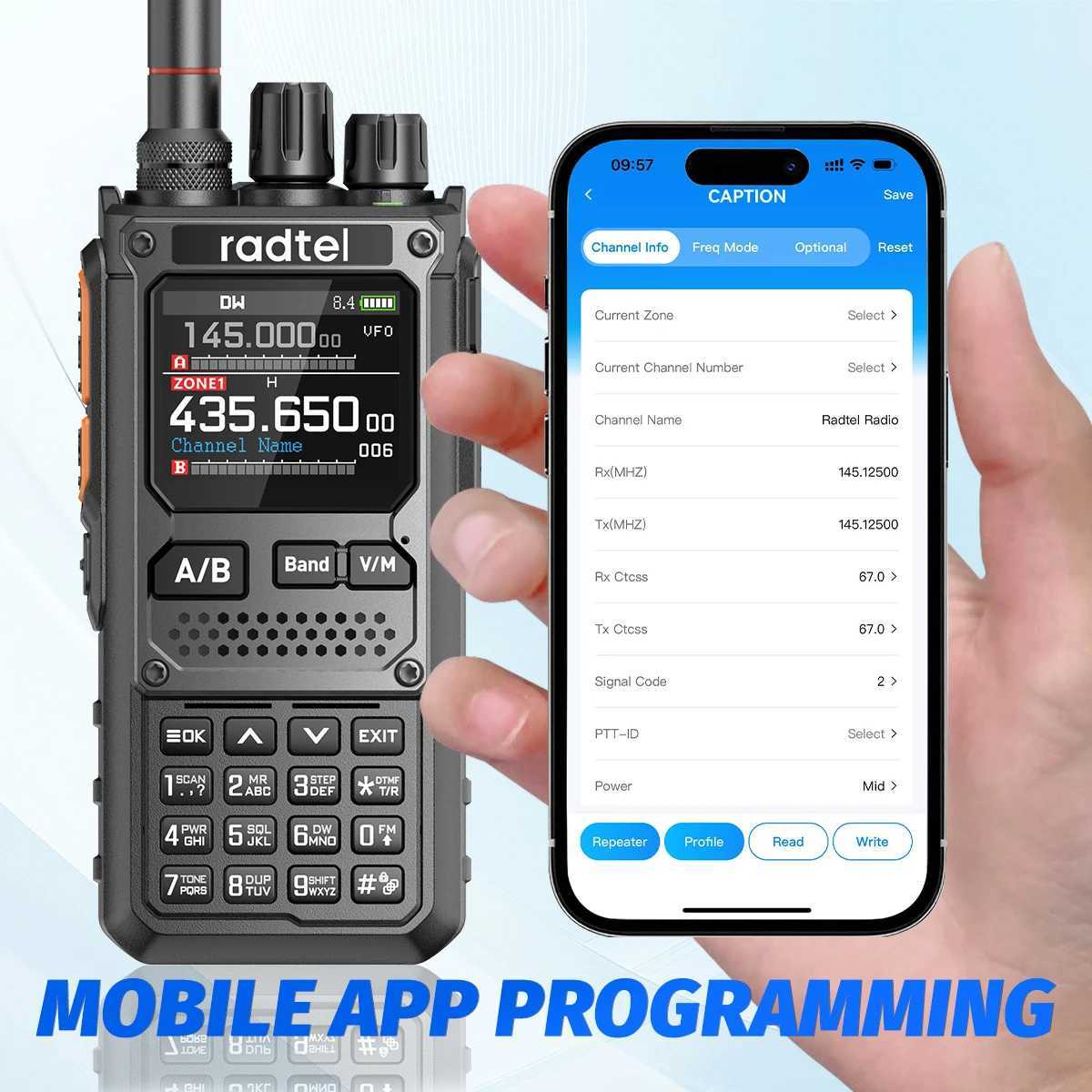 Radtel RT-920 10W Walkie Talkie Long Range SW MW LW AM SSB CB Receive Wireless Phone Programming Ham Ra HF NOAA H251111