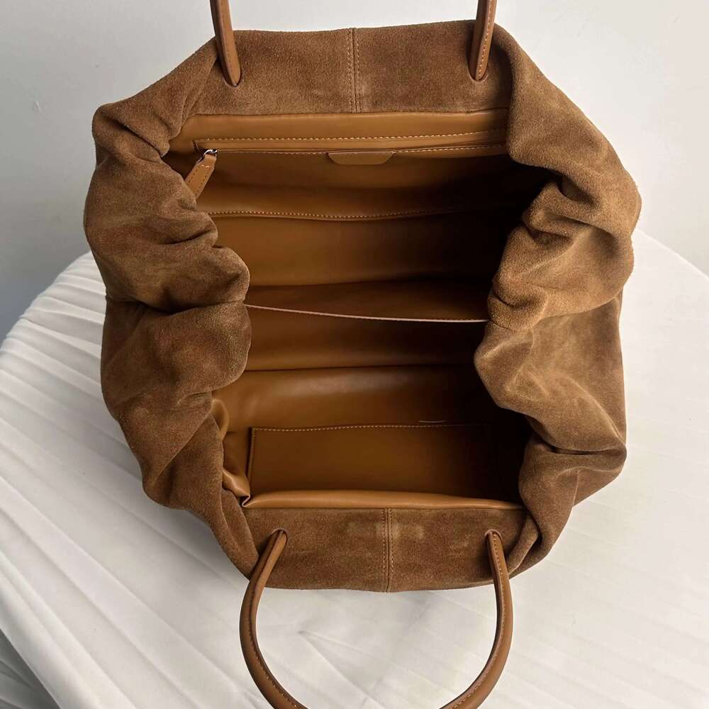 Motingsome Oversized 40Cm Women Tote 100% Natural Suede Leather Lady Handbag Daily Bags Bowg Purses Matte Cowhide Bag