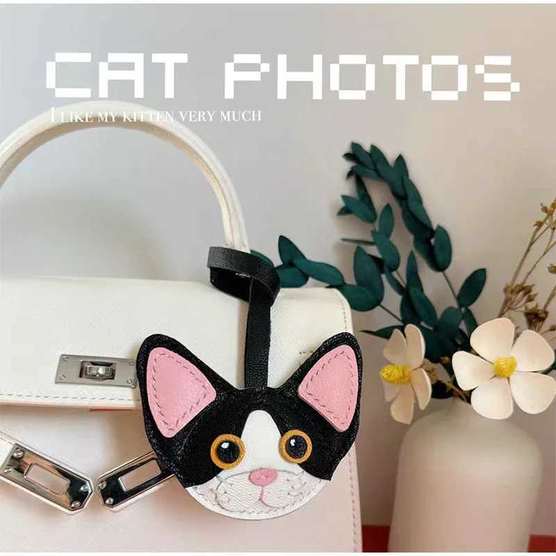 Cat themed brand latest denim bag hanging accessories sheepskin high-quality keychain backpack charm DIY bag decoration exquisite gift W250411