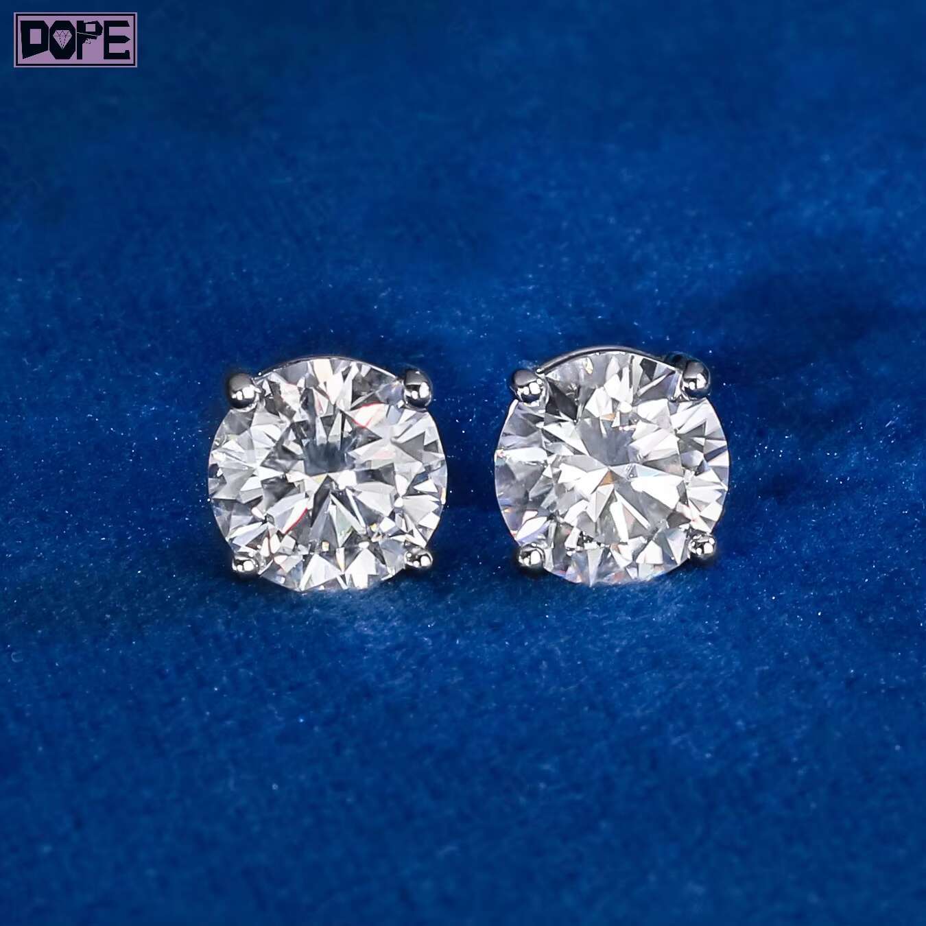 Classic Stud Earrings 925 Silver 4mm 5mm 6mm IGI VVS 3EX Round Brilliant Cut Lab Grown Diamond Earrings