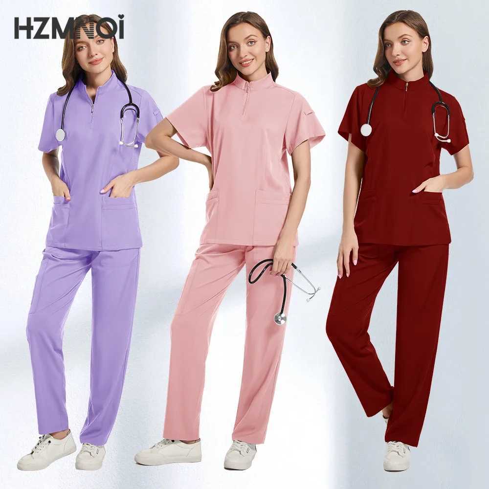 Multicolor Beautician Lab Workwear Solid Color Beauty Sn Nursing Uniforms Pet Clinic Scrubs Uniforms Work Clothes X250410