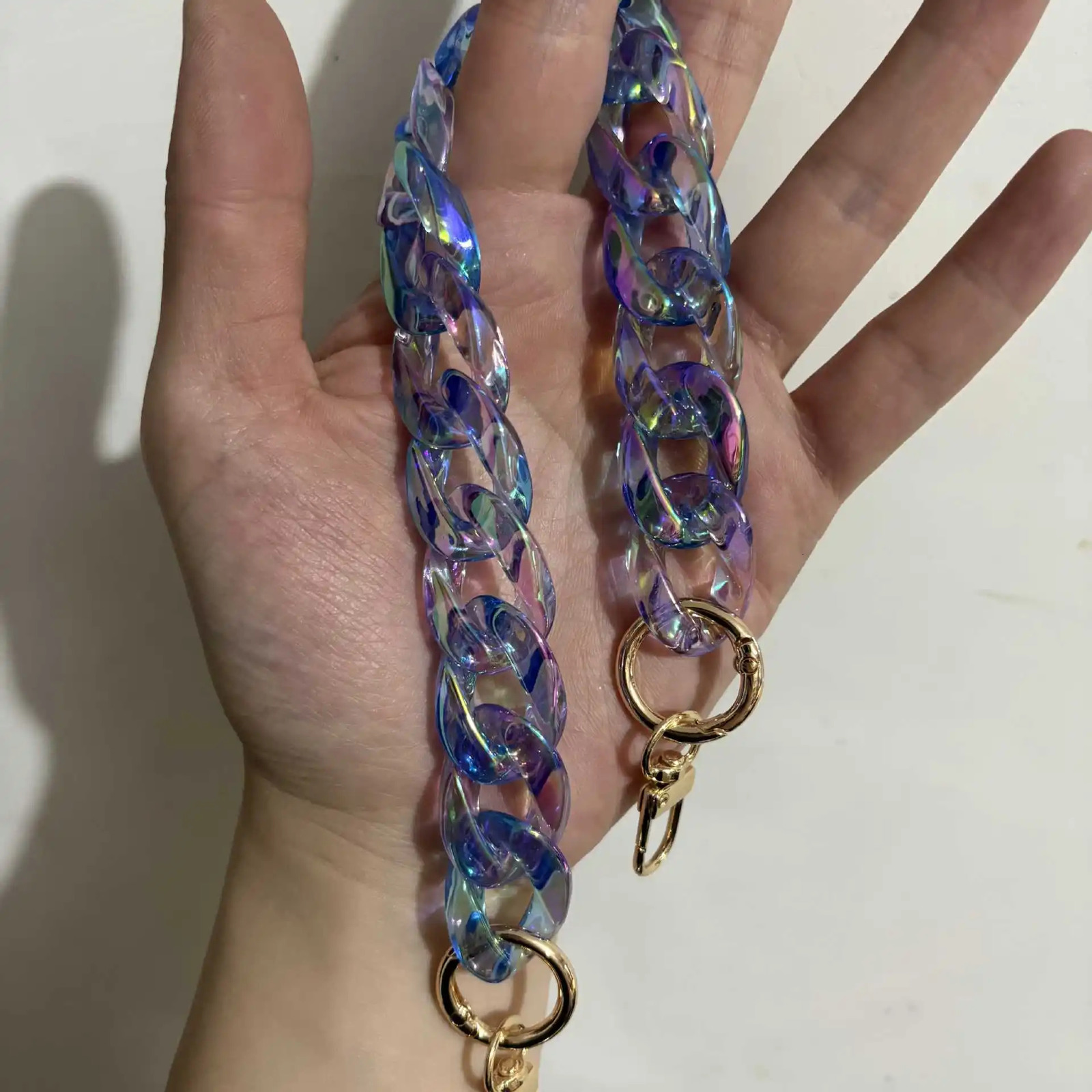 Colorful Resin Chains for Womens Bag Shoulder Strap Acrylic Chain Purse Replace Handle Handbag Parts Hardware Accessories 251110