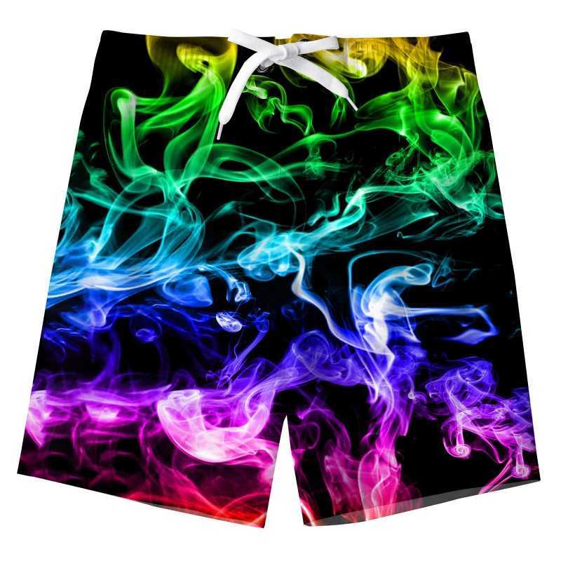 Fashionable mens beach shorts 3D printed flame pattern quick drying shorts for summer leisure and swimming beach shorts for summerW250410
