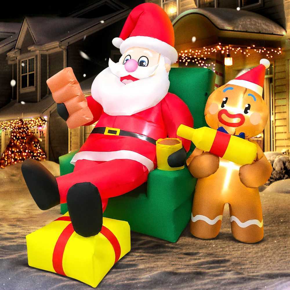 Christmas Hot Inflatable Snowman Santa Claus Merry Christmas Tree Arch Home Outdoor Decoration LED Light New Year Party Decor Gifts Y251111