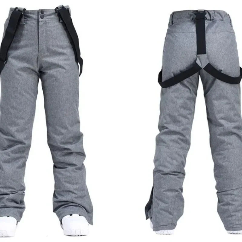 Winter Plus Size Ski Pants Men Women Relaxed Fit Thermal Insulated Windproof Snowboard Trousers with Adjustable Suspenders 251107
