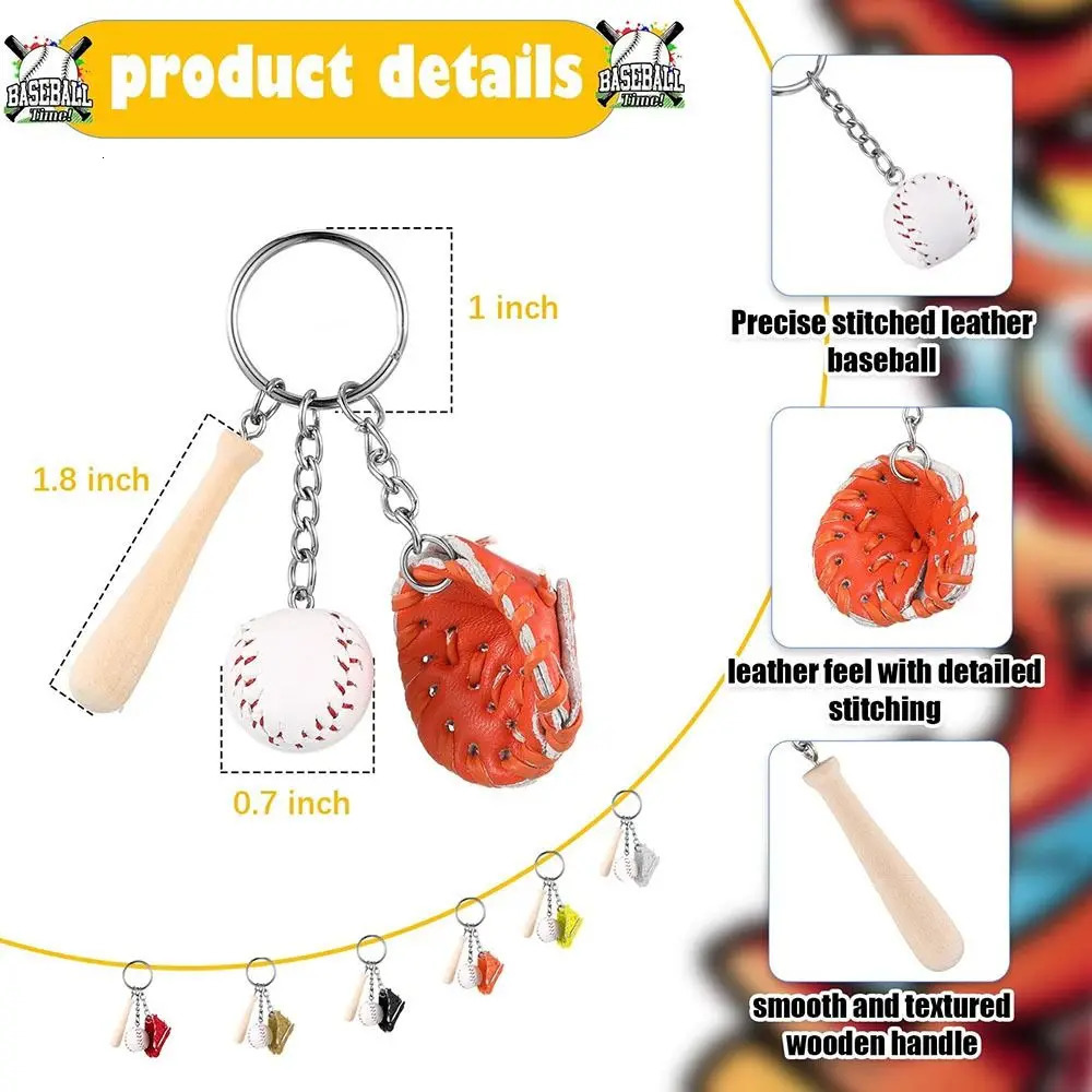 Personalized Acrylic Keychain Fashion Handmade Ornament Baseball Glove Keychain DIY Decoration Baseball Bat Keyring 251110