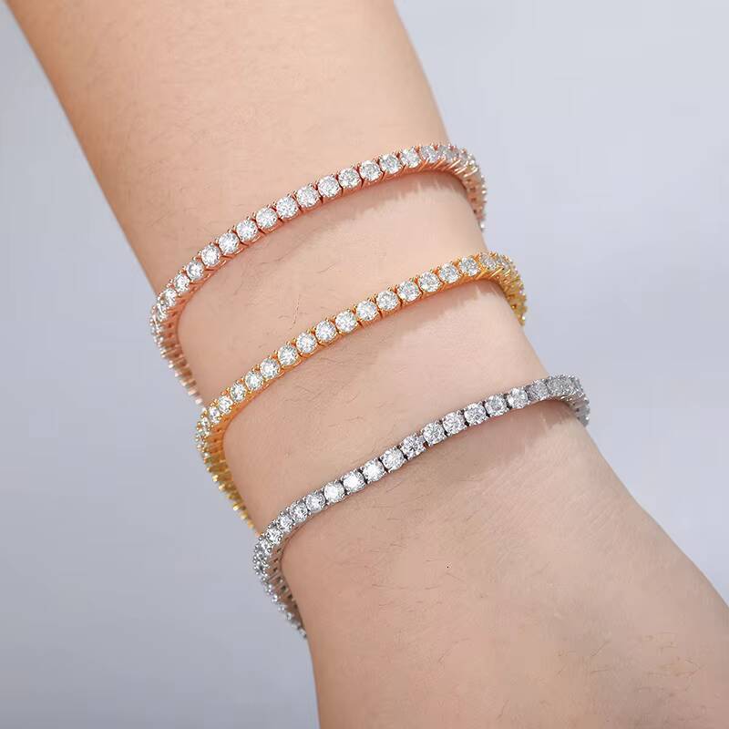 USA Warehouse 3mm VVS Moissanite Tennis Bracelet Hot Sale Womens Jewelry 925 Sterling Silver Diamond Tennis Bracelet