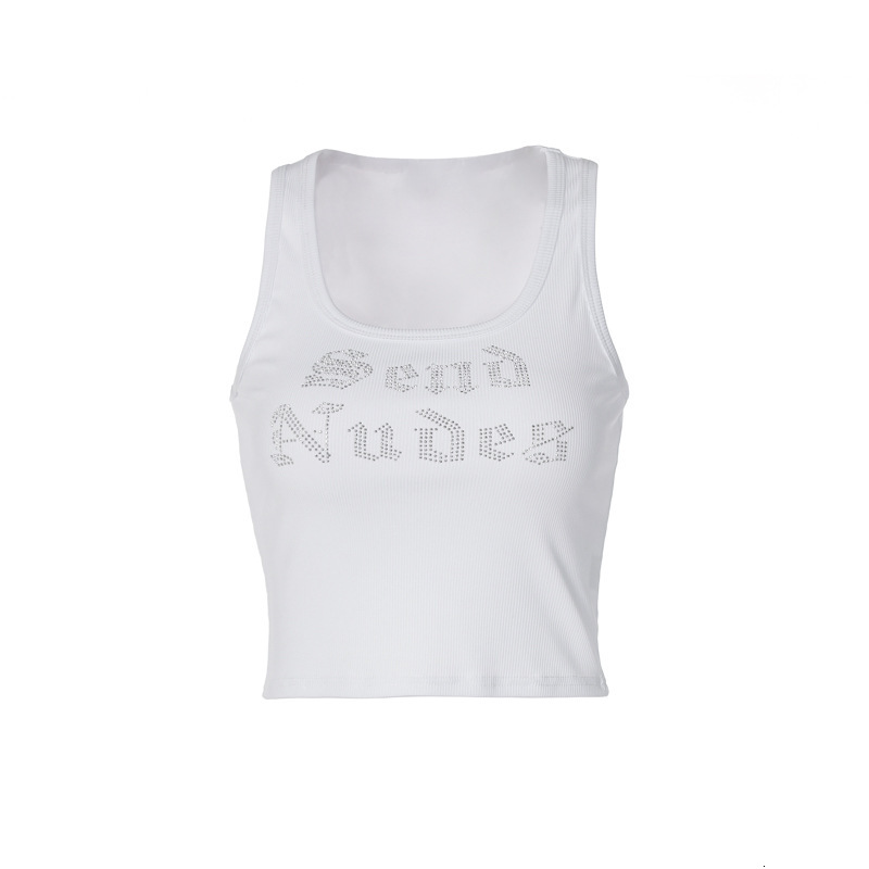 2025 Designer Letter Hot Brick New Tank Top Women's Fashion Summer Sexy U Neck Sleeveless Women's Strap Top Street Spicy Girl Slimming T-shi