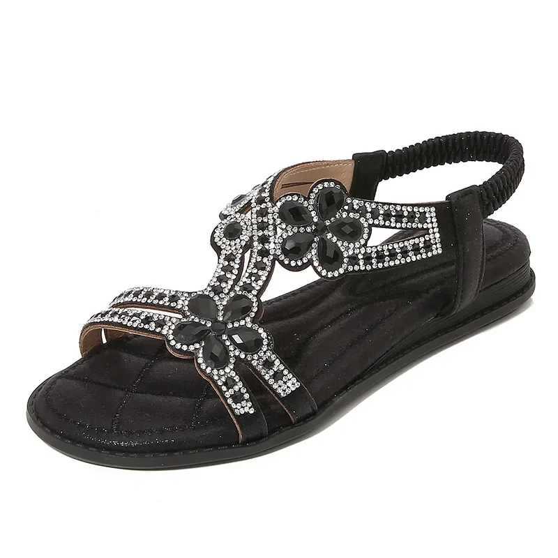 Plus Size 36-46 Womens Shoes Rhine Sandals Elastic Band Beach Shoes Fi Casual Open Toe Sandals De MujerXJ250410