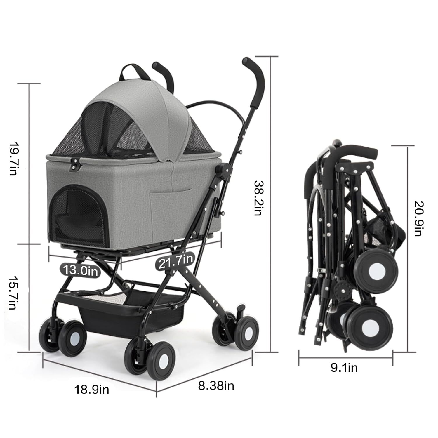 k eratisnik 3in1 dog cart 4wheel folding pet cart with detachable strap multi functional dog travel strap portable pet slow running baby cart suitable