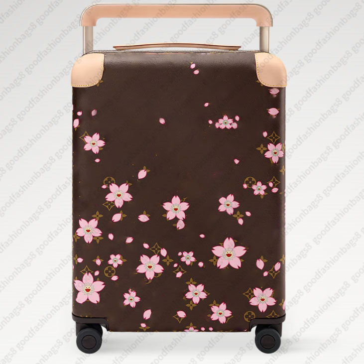 TM horizon 55 designer suitcase luggage koffer travel bag valise trolley case leather bag Murakami double pulley aluminum metal part carry on rolling luggage