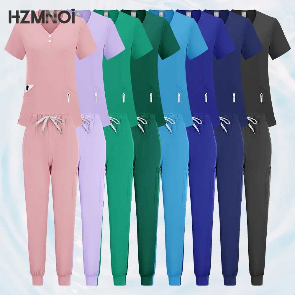 New Unisex Hospital Scrubs Sets Men Medical Uniforms Doctors Nurses Accessories Dental Clinic Sn Workwear Surgical Clothes X250410