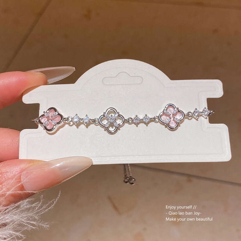 Five leaf Bracelet For Women Luxury Designer jewelry Leaf Bracelets Silver Plate Agate Diamond Fashion Charm Chain Wedding Gift Party birthday
