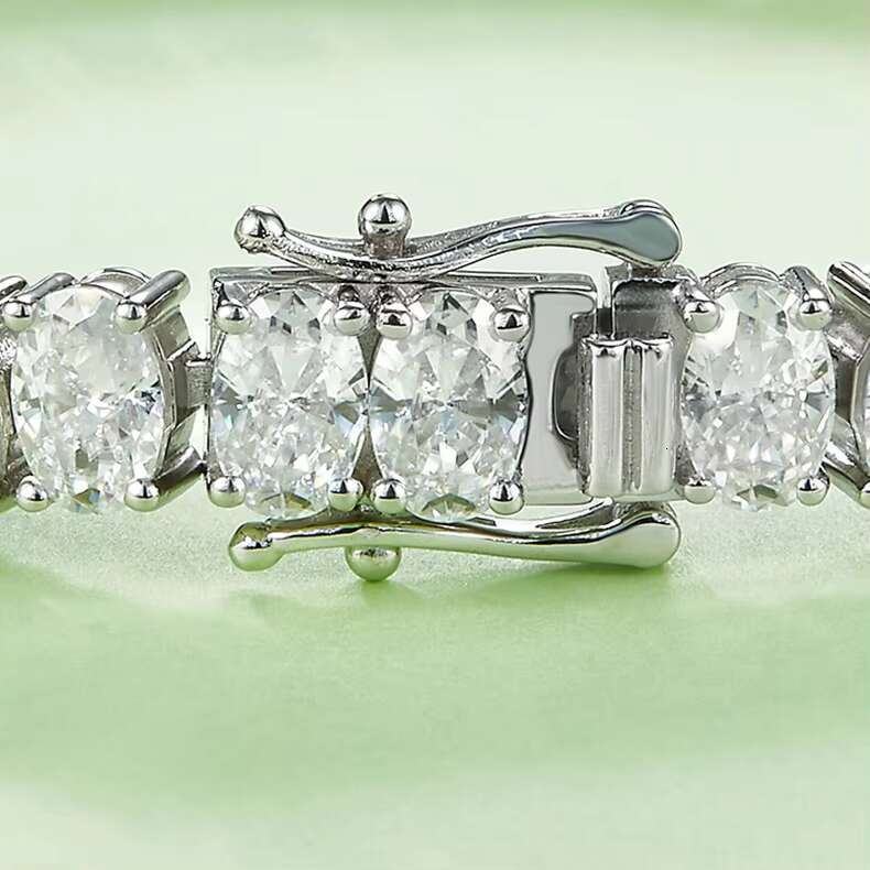 High Quality Women Moissanite Bracelet 18K Gold Plated 0.5CT Mixed Shape Moissanite Tennis Chain 925 Sterling Silver