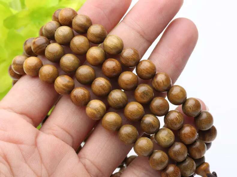 Natural Green Sandalwood Prayer Wooden Beaded Bracelets 108 Malas Bracelet Tibetan Buddhist
