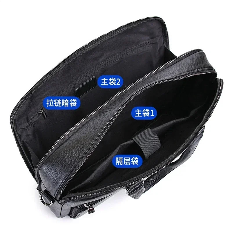 laptop bag made of genuine leather for men mens briefcase mens handbag mens messenger 14 inch computer bag 250410
