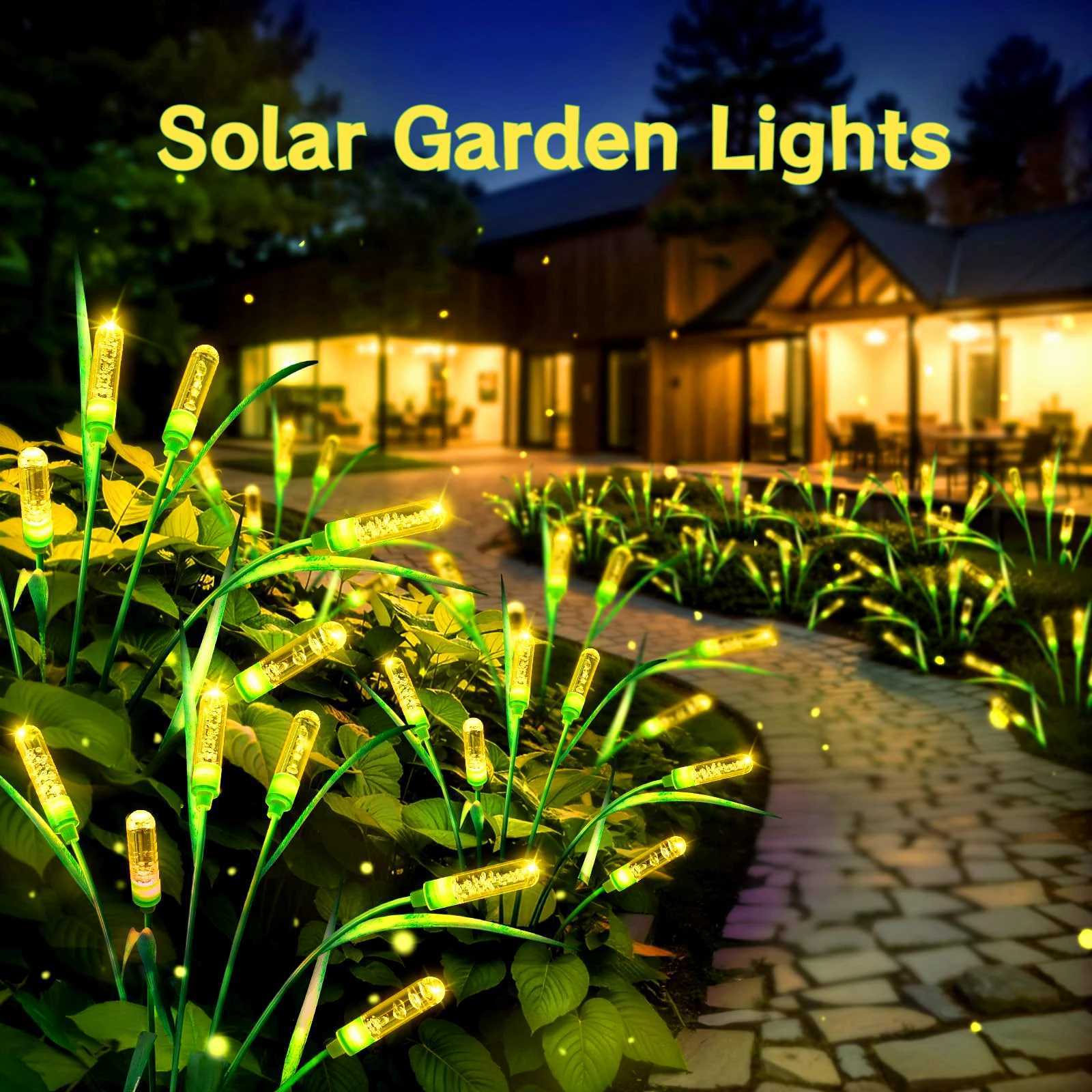 Christmas 4/8pcs Solar Reed Garden Lights - Auto-On Waterproof Patio/Pathway Decor HolidayGarden Ambiance Gift Idea Y251111