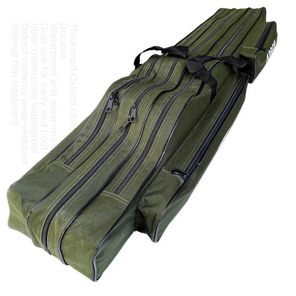 150/130/120/110cm 2/3 Layer Large Capacity Collapsible Fishing Rod Bags Oxford Cloth Sea Fishing Tackle Foldable Package Z250411
