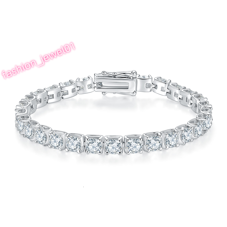 925 Sterling Silver 4mm Moissanite Tennis Bracelet