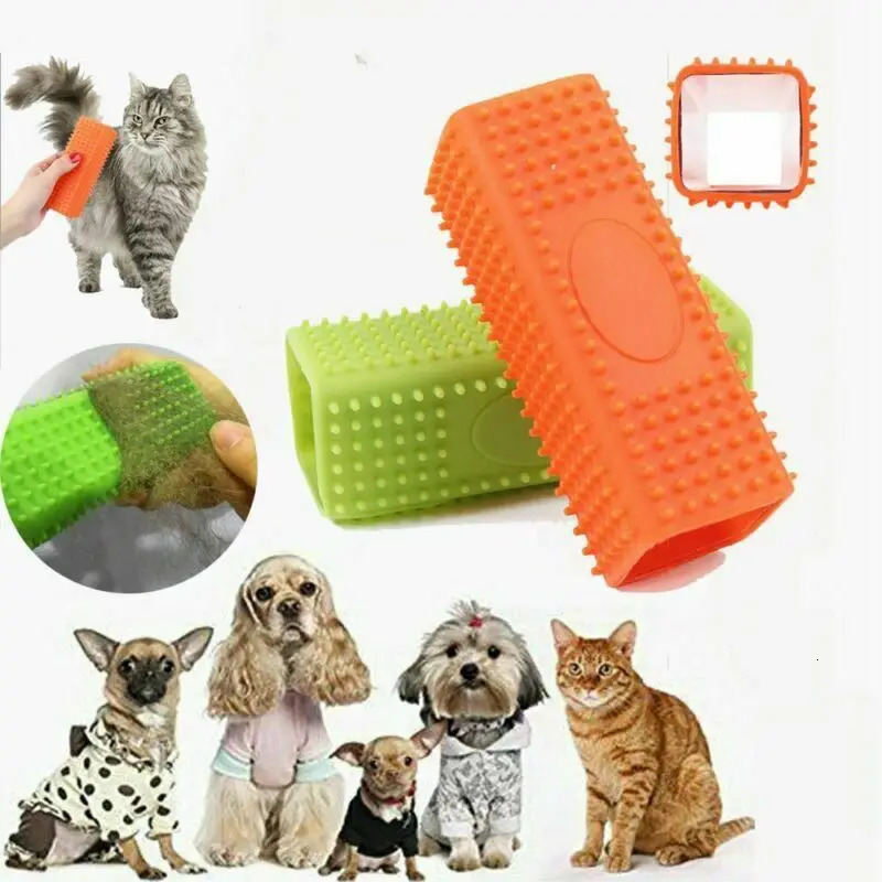 1PCS Pet hair Removal brush Dog cat removal Effective pet silicone hollow rubber cleaning 251110