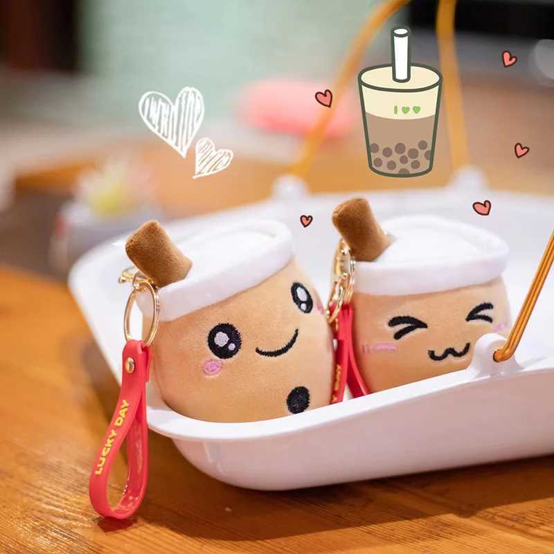 10cm Kawaii Bubble Anime Tea Cup Keychain Soft Plush Toy Filled Boba Doll Cute Backpack Decoration Best Gift for Girls and Children W250411
