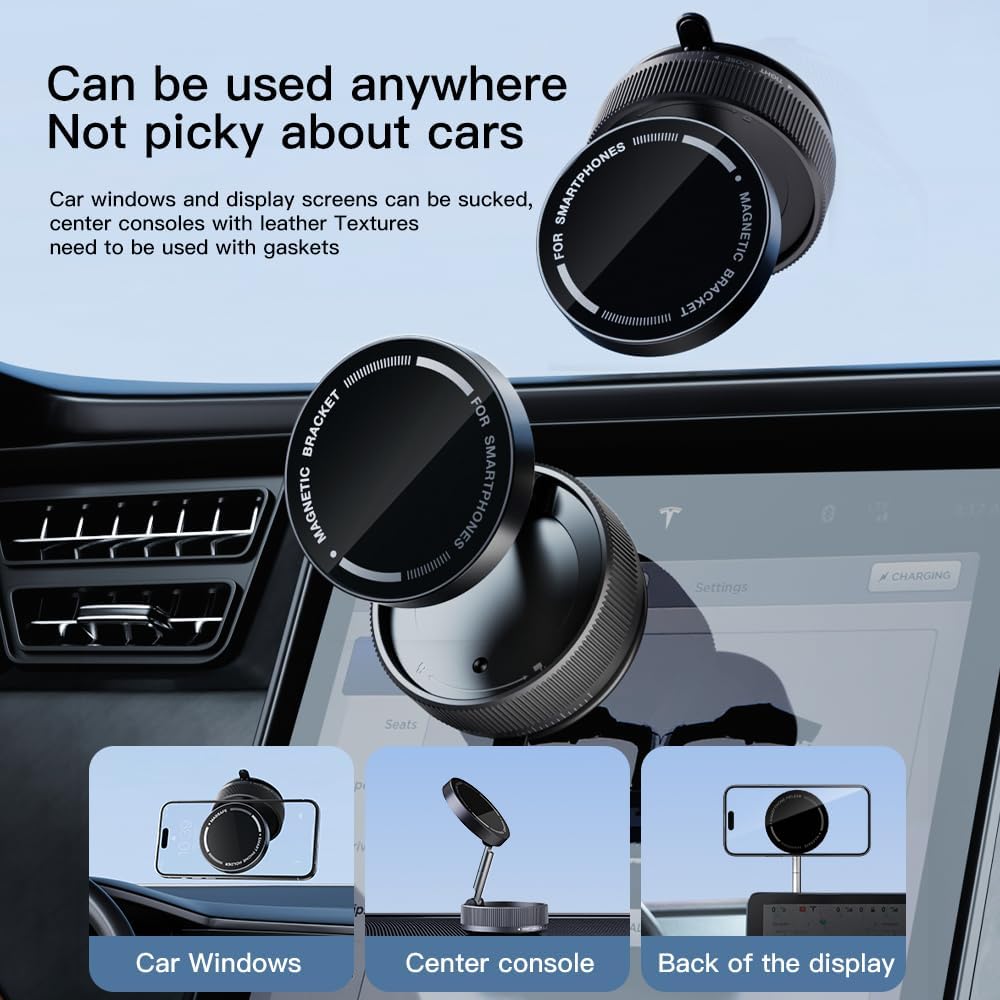 Moft Pivot Pro Upgraded Car Mount 2025, Mpp Gripmaster Pro 360 Magnetic Holde, Upgraded 360° Hands-Free Magnetic Cell Phone Holder for Car Gym Mirror 