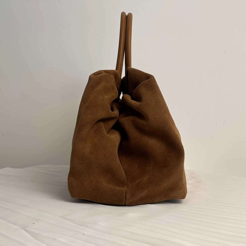 Motingsome Oversized 40Cm Women Tote 100% Natural Suede Leather Lady Handbag Daily Bags Bowg Purses Matte Cowhide Bag