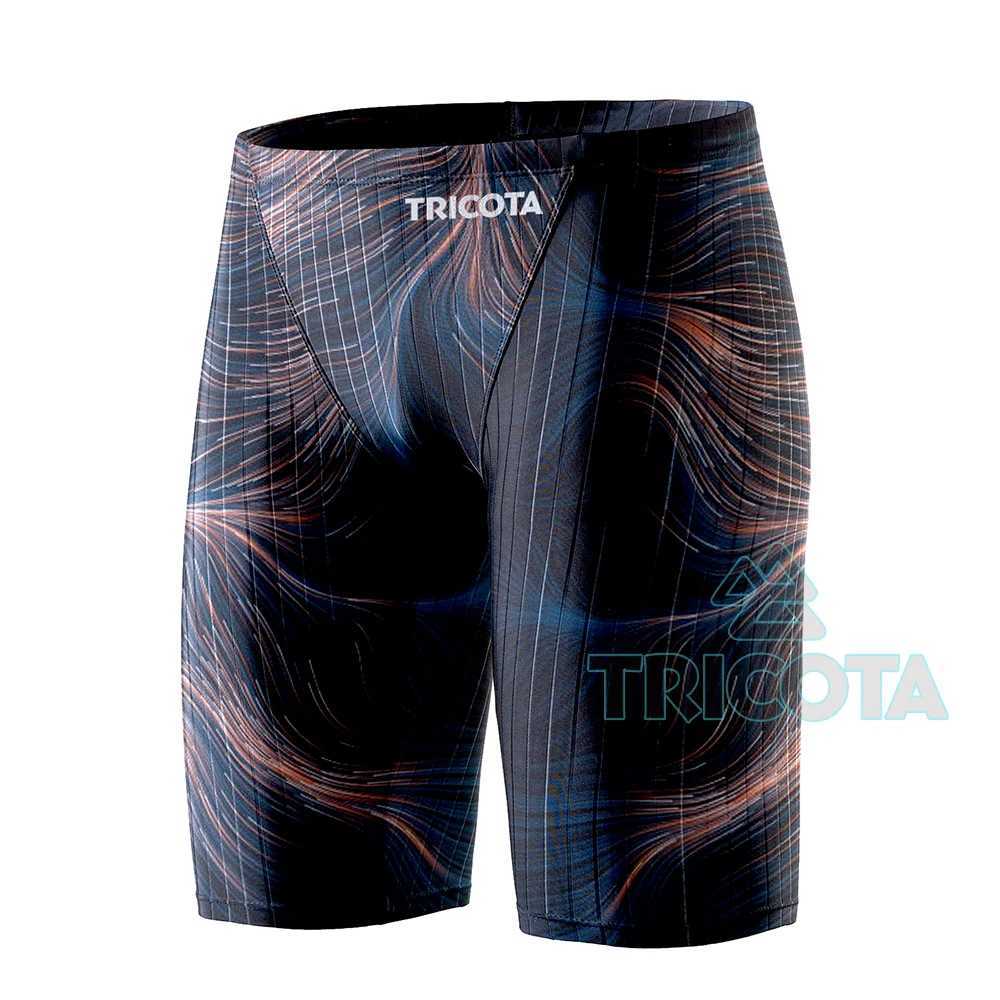 Mens Swimming Jammer Endurance Sports Training Swimsuit Racing Swimming Trunk Line Mens Swimming Jammer Team Set Short Trunk LineW250410