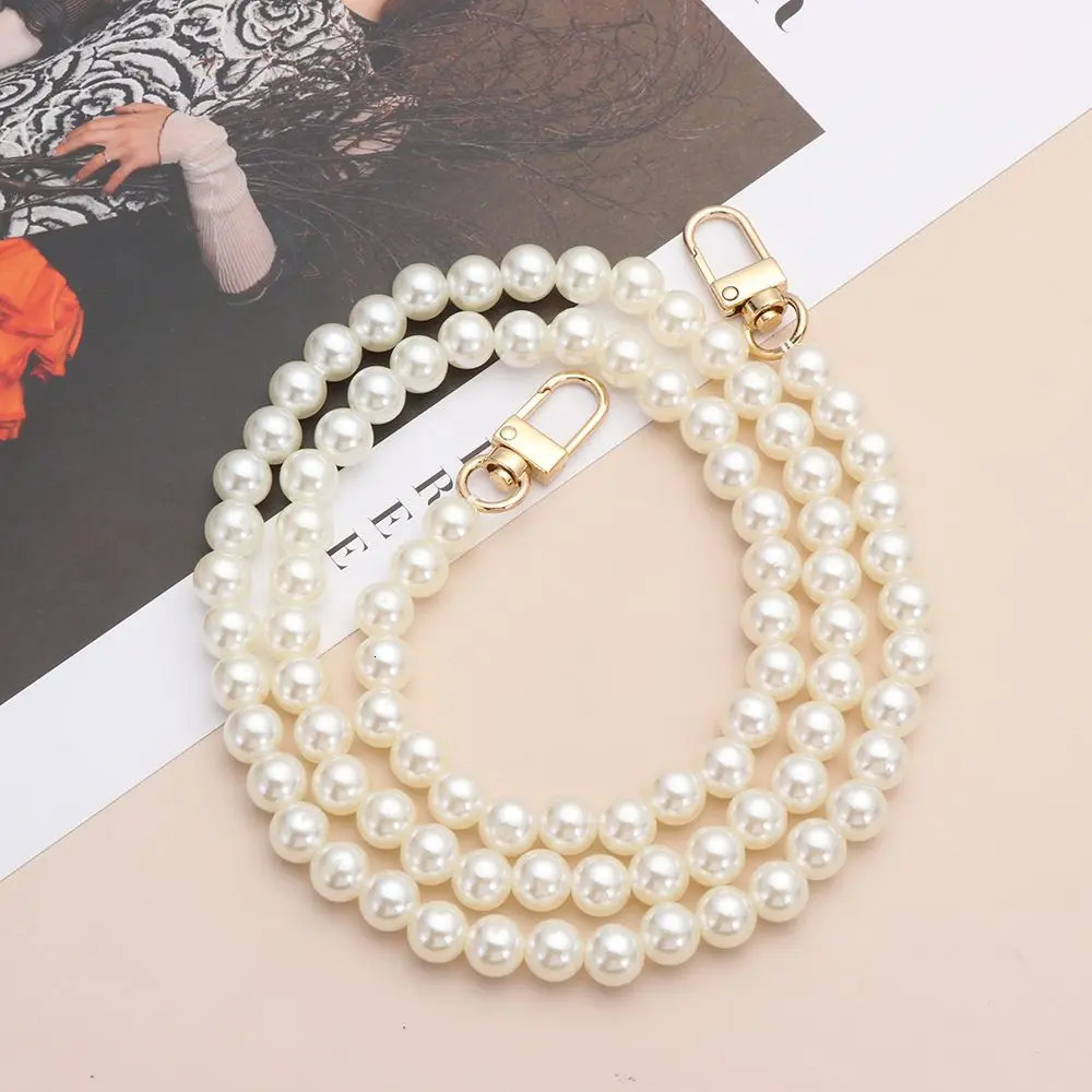 Fashion Pearl Belt Shoulder Bag Straps Bags Handbag Handles Pearl Strap Long Beaded Chain DIY purse Replacement 251110