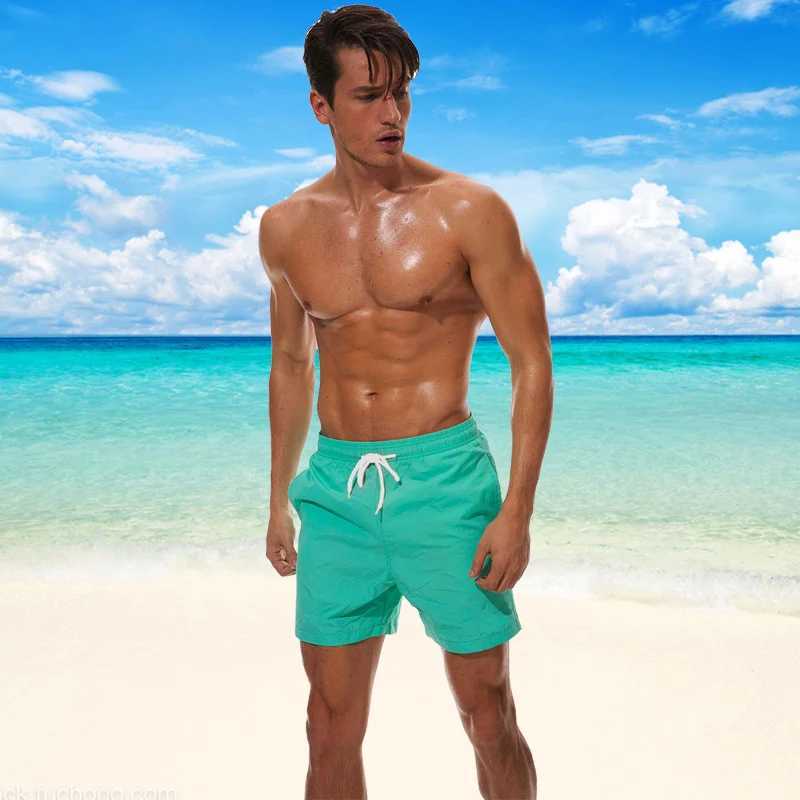 Mens swim trunks summer swim board shorts quick drying beach shorts swimsuit with side pockets and mesh liningW250410