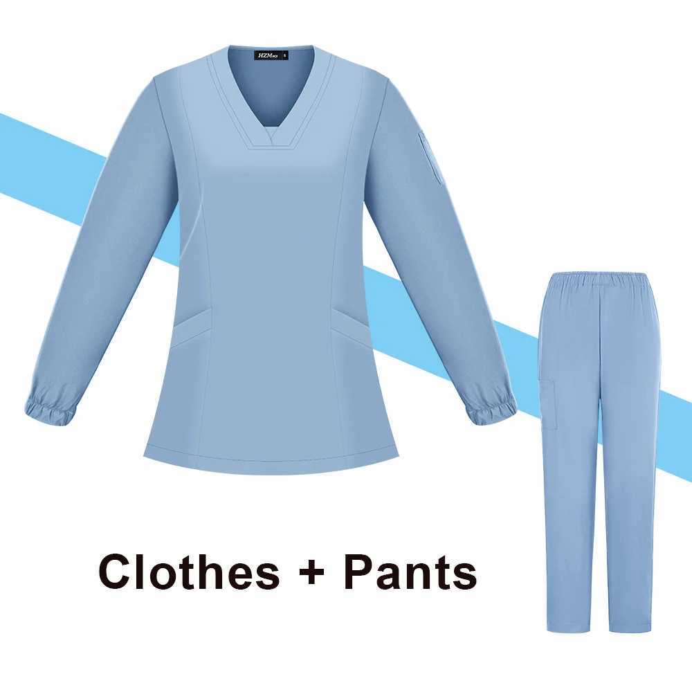 Surgical sleepwear womens frosted suit womens operating room medical uniform straight leg frosted top and pants X250410