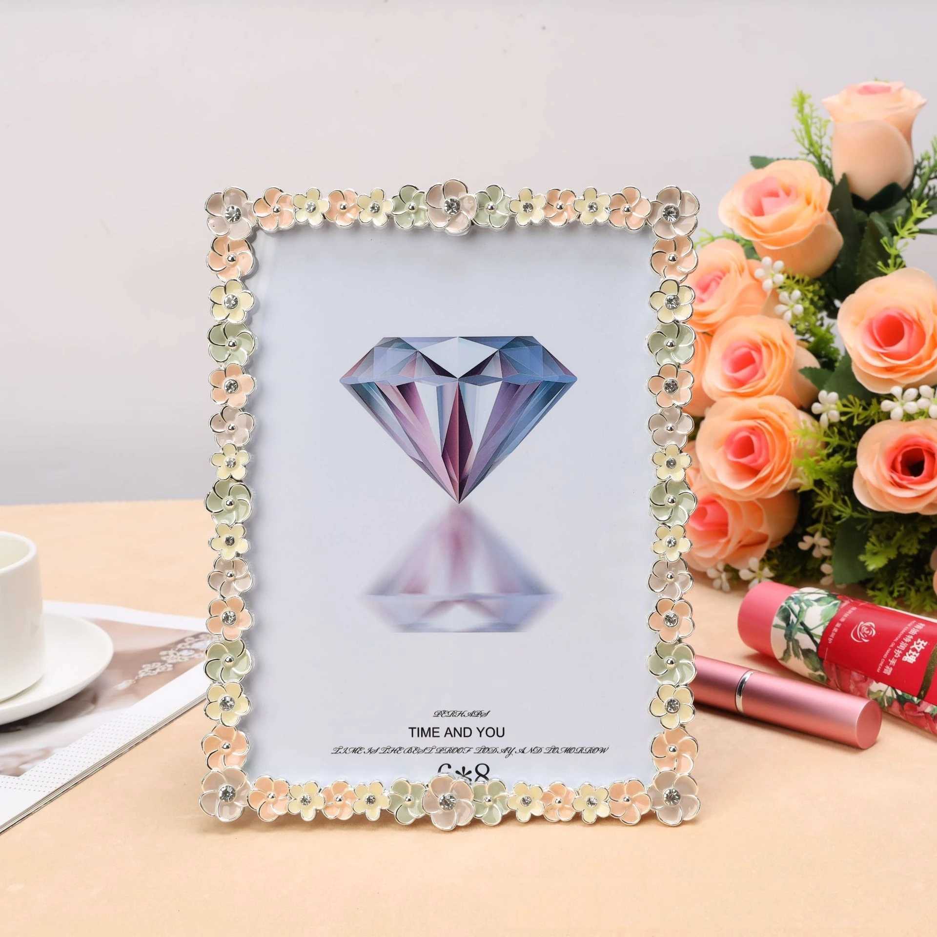 6/7/8 Inch Modern Simple Fashion Light Luxury Metal Picture Frame Wedding Birthday Party Gift L251110 H260306