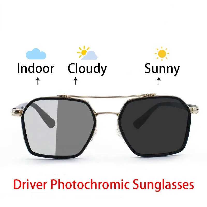 Female/Male Photochromic Sunglasses Metal Frame UV400 Fashion GlassesT250411