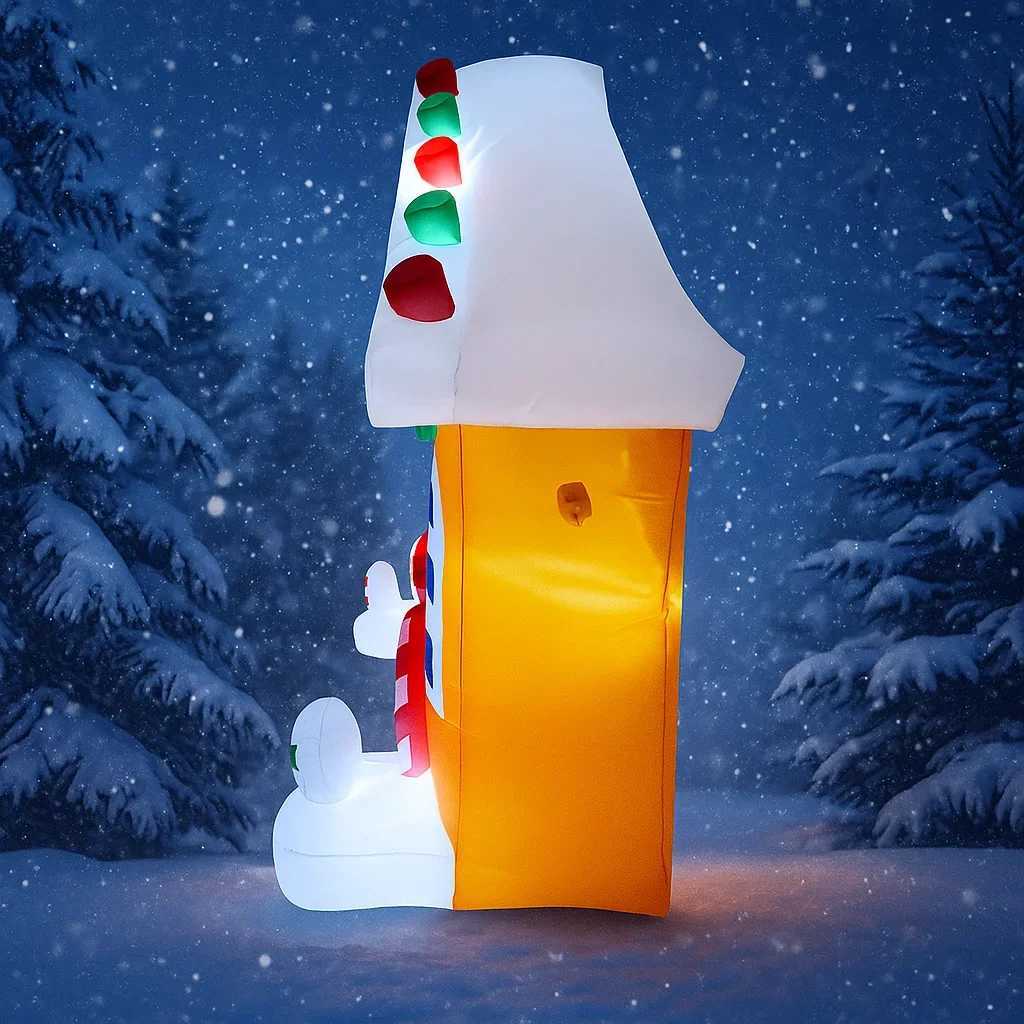 Christmas 88FT Gingerbread House Archway Inflatable Christmas Decorations Xmas Ornament With LED Lights Outdoor Yard Holiday Party Toy Y251111