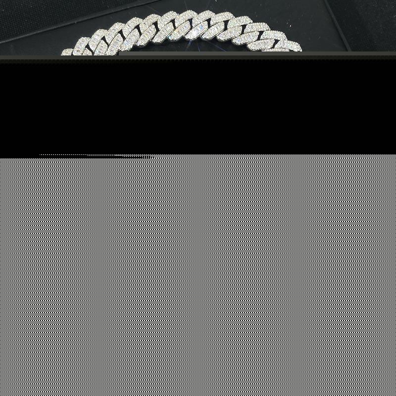 Rapper Popular Design Baguette Diamond Bracelet S925 Moissanite Jewelry Set Luxury Cuban Chain Cuban Link Chain Necklace