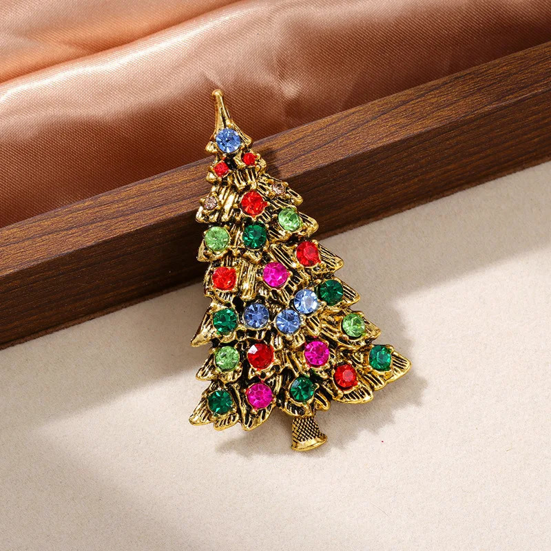 Christmas Colorful Enamel Brooches for Women Unisex Xmas Tree Gift Box Candy Rod Crutch Brooch Pins Party Jewelry 251103