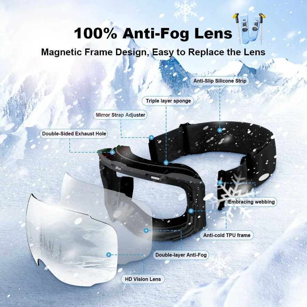 X-TIGER Anti-Fog Ski GoggLEs with Quick Change LEnses UV400 PROtection and WindPROof Ski GoggLEs for Men and Women K251110