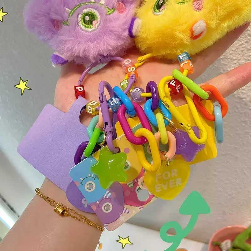 Kawaii Plush Phone Charm DIY Car Phone Keychain Hanging Rope Keychain Girl Bag Chain Smartphone Monster Pendant W250411