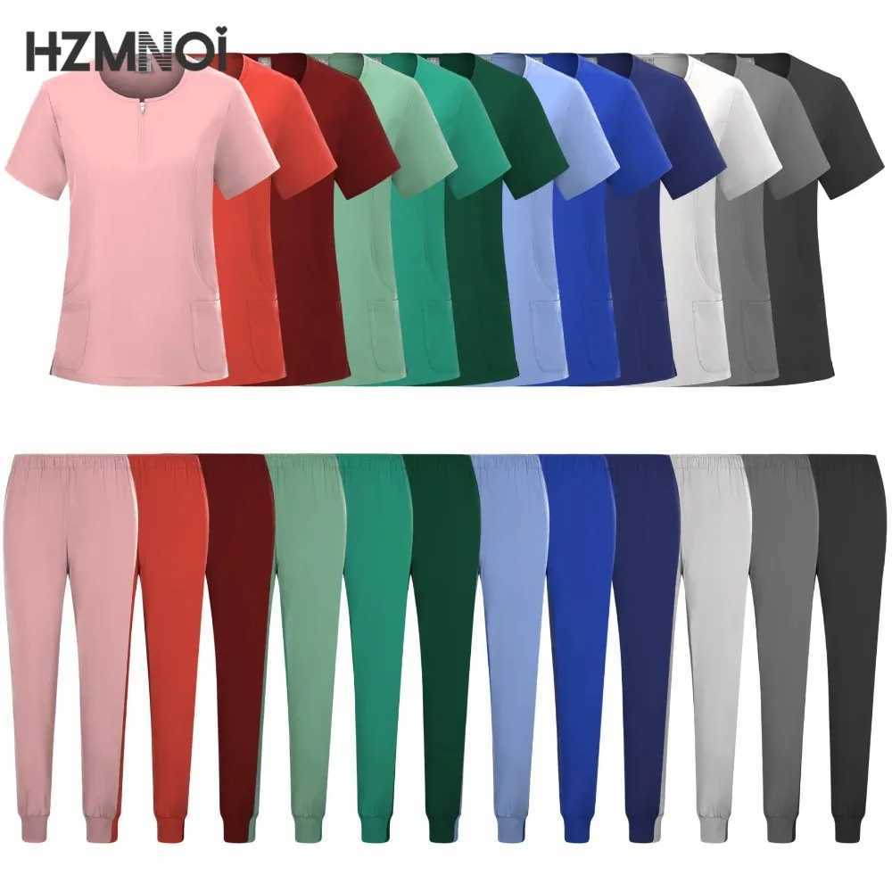 Multicolor Unisex Workwear Soft Elasticity Medical Nurse Uniform Hospital Doctor Scrub Set Women Men Oral Dental Surgery Uniform X250410