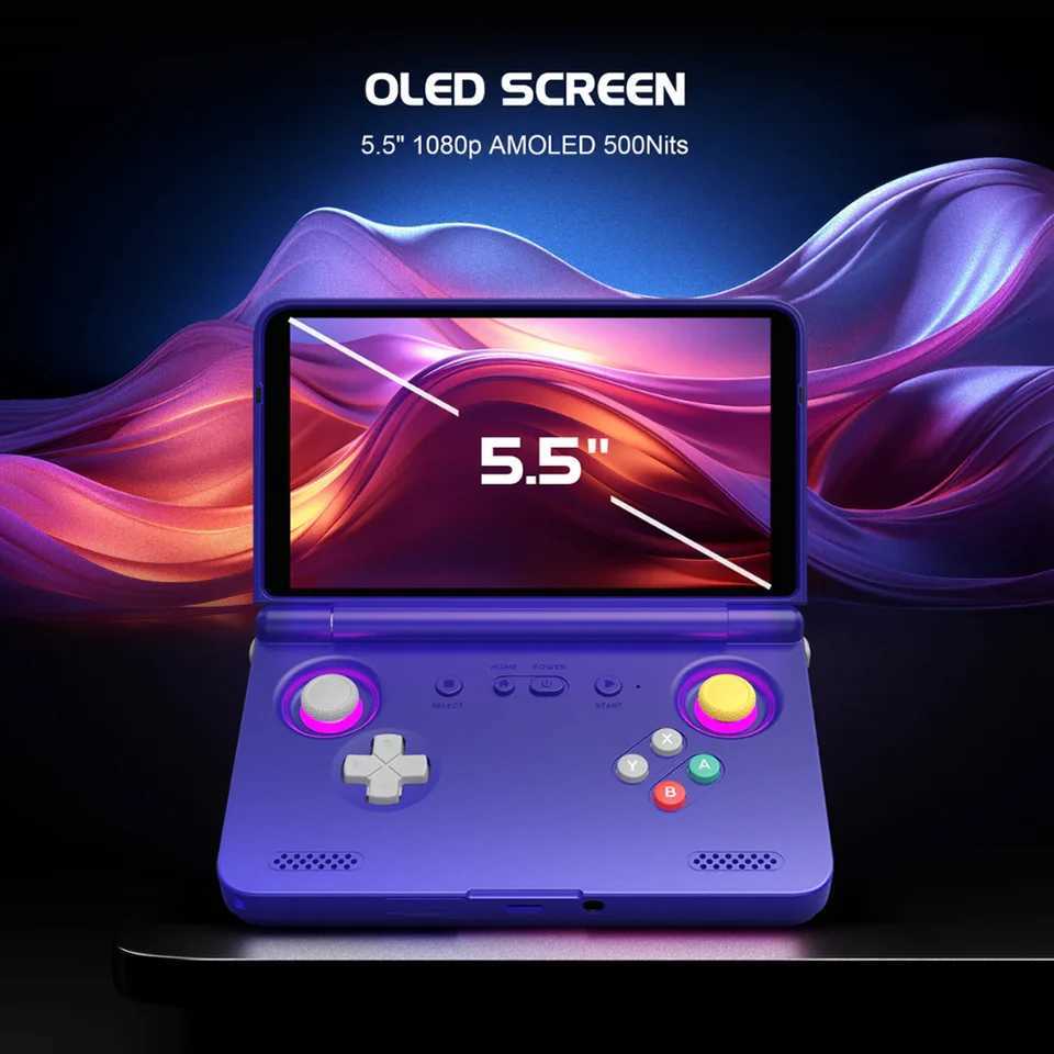 Retroid Pocket Flip 2 Handheld Game Console 55Inch AMOLED Screen SD865 RP Flip2 8GB 128GB Android System 5000mAh Wifi6M251111
