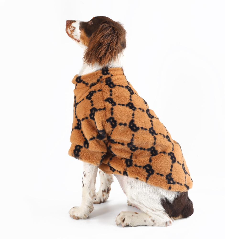 Luxury Pattern Pet Coat, Soft Fleece Dog Jacket, Warm Winter Apparel for Dogs, Fashionable Pet Outwear, Multiple Sizes (S-3XL) Dog Clothes, Comfortabl