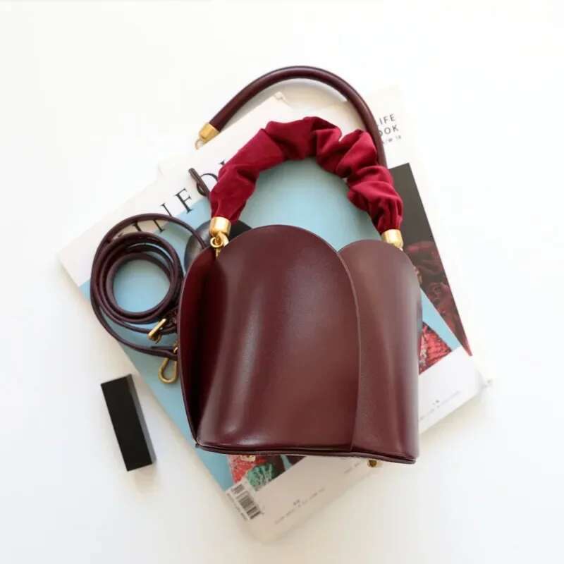 Mini Bucket Bag Women Solid Genuine Leather Ladies Crossbody Bags Wer Shape Tote designer handbags Purses 2025