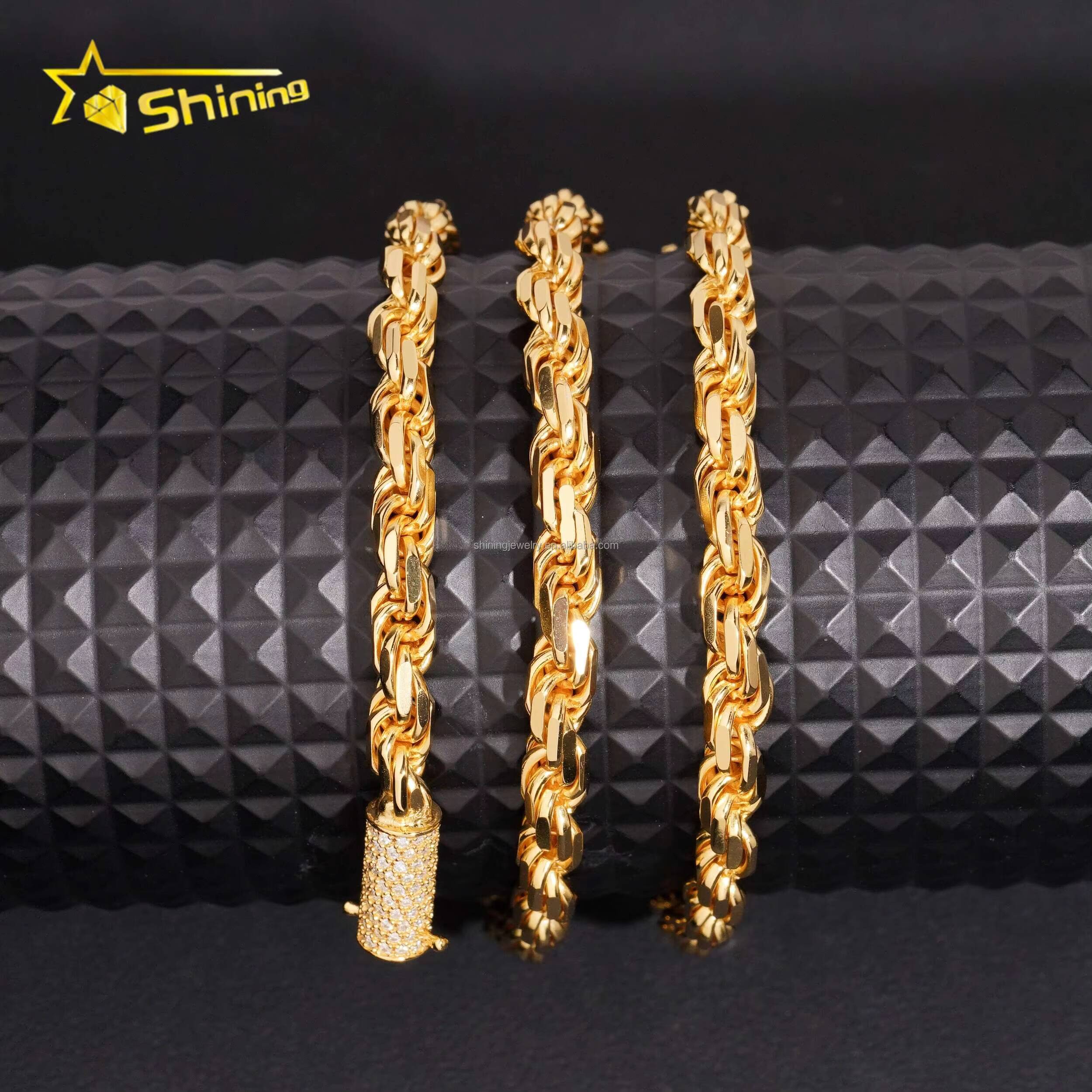 6mm Hot Selling Trendy Fire Jewelry GRA Certificate S925 Sterling Hip Hop Iced Out VVS Moissanite Clasp Rope Chain Bracelet