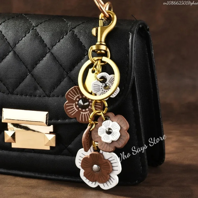 Leather Flower String Bag Pendant Keychain Armpit Bag Extended Flower Chain 251110