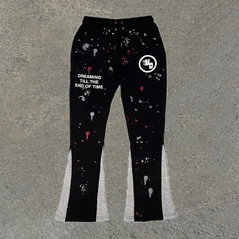 Y2k Flared Pants Hip Hop Mens Loose 3D Printed Trouser Casual Sports Pants Mid Waist Womens Retro Flared PantsXJ250410